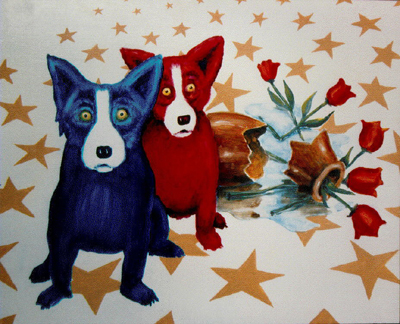 Bild Zwei Hunde mit Vase von Uli Aschenborn